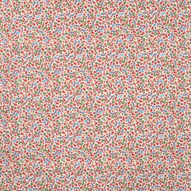 Baumwolle Fiori bordeaux