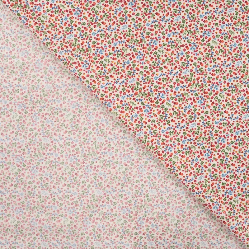 Baumwolle Fiori bordeaux