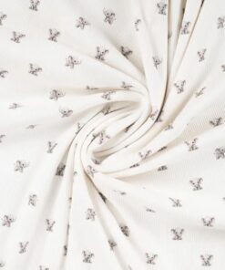 Rippjersey Elefant auf ecru