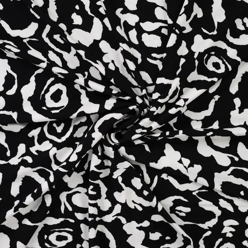 Jersey Viskose Abstrakt Flowers