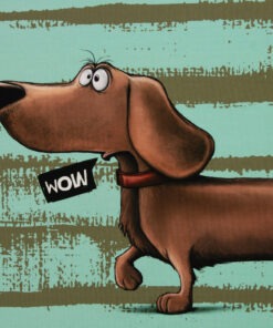 Panel French Terry DachshundErnesto mint by Thorsten Berger