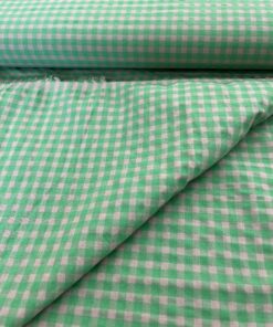Seersucker Karo grün gewebt