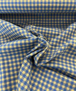 Seersucker Karo blau gewebt