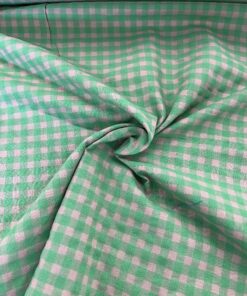 Seersucker Karo grün gewebt
