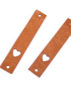 Leder Label Herzchen cognac