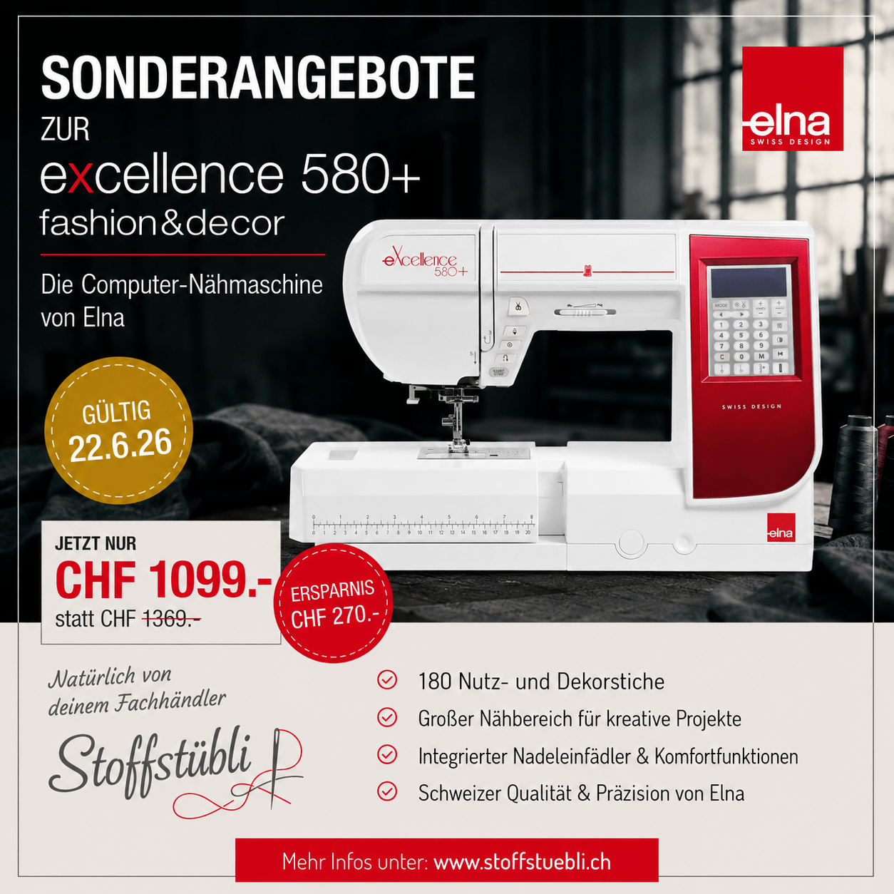 Elna eXcellence 580+Fashion&Decor Edition