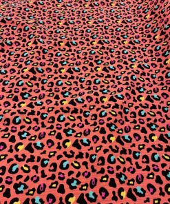 Baumwolle Musselin Peach Leopard