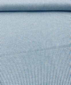 Leinen Gemisch blau/ weiss