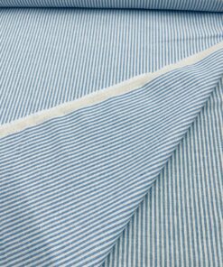 Leinen Gemisch blau/ weiss