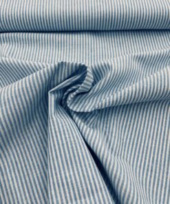 Leinen Gemisch blau/ weiss