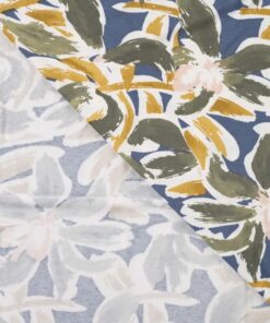 Jersey Viskose Flowers khaki