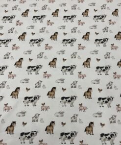 Jersey Bauernhof Tiere auf weiss