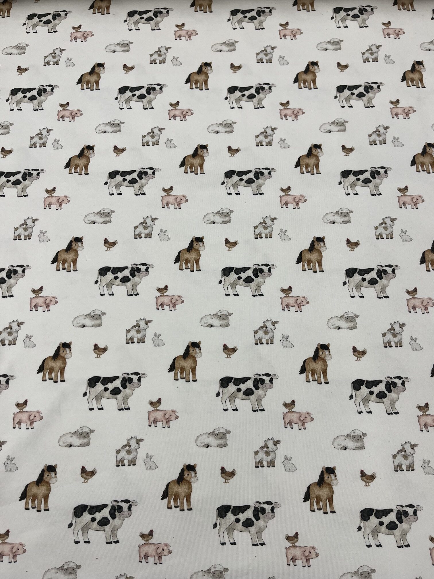 Jersey Bauernhof Tiere auf weiss